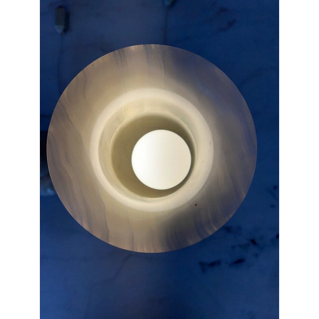 Ivory 1950s Italian Carved Onyx Lamps - a Pair For Sale - Image 8 of 12