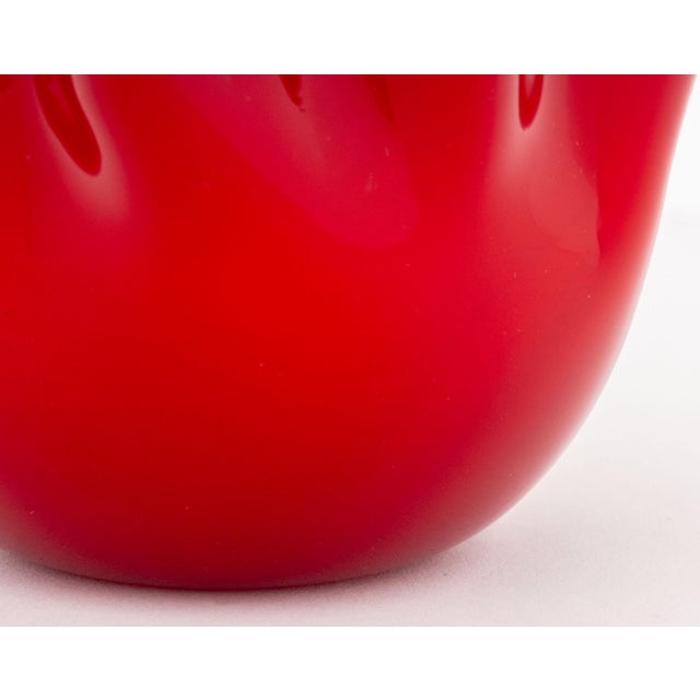 Mid 20th Century Illums Bolighus Red Glass Handkerchief Vase For Sale - Image 5 of 9