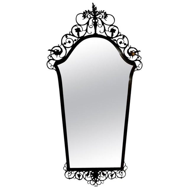 Signed Oscar Bach Neoclassical Style Bronze Mirror For Sale - Image 10 of 10