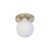 Modern Globe Flush Mount Polished Nickel, 5 Inch Glass Globe, by Research.Lighting, Modern, Minimal For Sale - Image 3 of 8