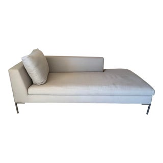 1990s Contemporary Linen Chaise Lounge For Sale