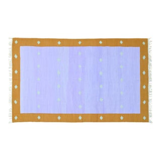 Kolkata Rug, 5' x 8', Persimmon, Seaglass and Lavender For Sale