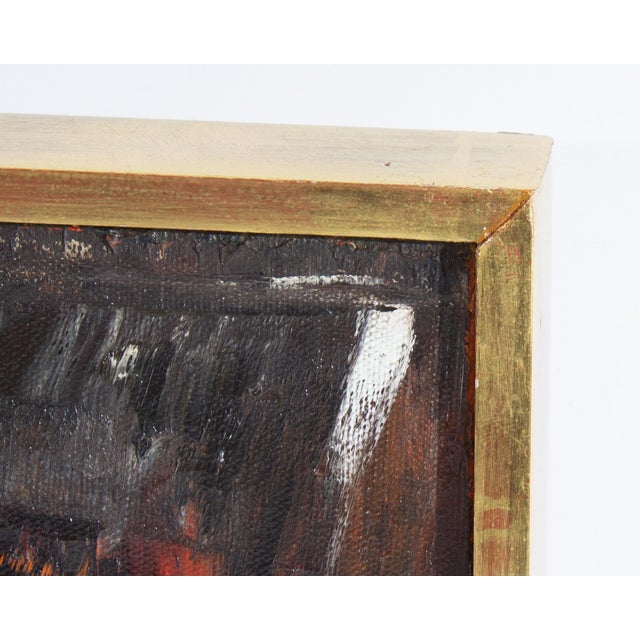Abstract 1960s Oil on Canvas Abstract Painting by Reiko Sakagami Baum For Sale - Image 3 of 7