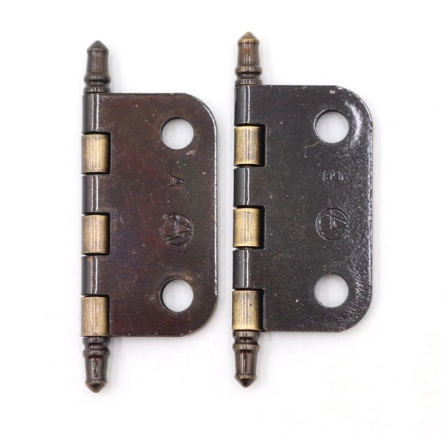 Pair of Vintage 1.5 X 1.5 In. Steel Amerock Cabinet Hinges For Sale - Image 4 of 4