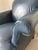 Navy Blue 1990’s Mid Century Donghia Navy Blue Leather Club Chair For Sale - Image 8 of 9