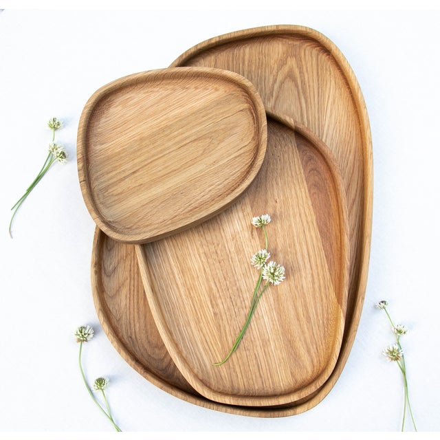 Nest Solid Oak Set of Serving Boards (Set of 3) For Sale - Image 4 of 6