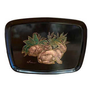 Mid 20th Century Couroc of Monterey Wonderful Bunny Tray For Sale
