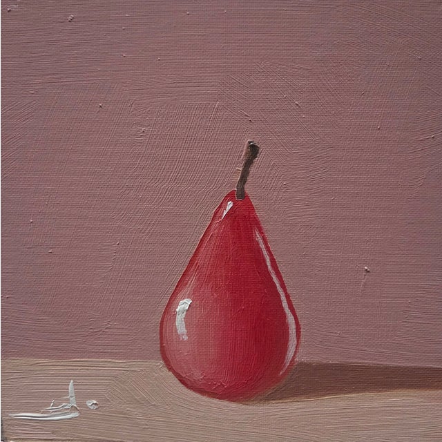 Red Pear Oil Painting by Vivek Mandalia For Sale