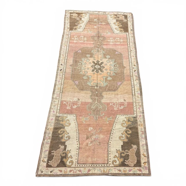 Tribal Vintage Kars Runner | Medallion and Animal Motifs | 6x14 For Sale - Image 3 of 5