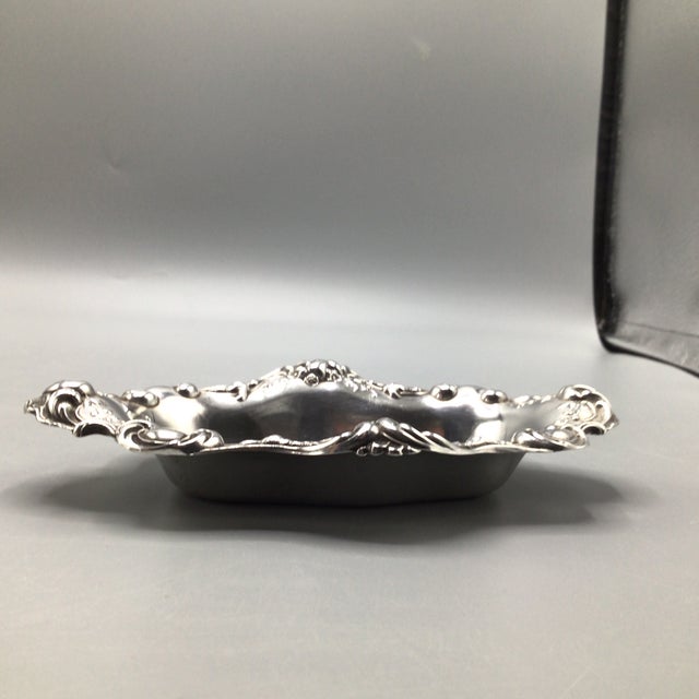 Antique International Silver Co. “W” Monogrammed Sterling Silver Pin Tray For Sale - Image 9 of 12