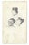 Drawing of figures with traditional hair styles by a Japanese artist. Some pages are signed by the artist Shirosu and...