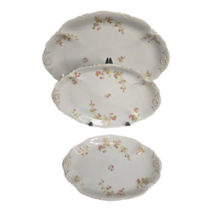 Antique Heinrich and Co. Selb, Bavaria Ranson Porcelain Graduated Serving Platters - Set of 3