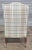 Late 20th Century Southwood Mahogany Queen Anne Style Wing Chair Plaid Fabric Trifold Feet For Sale In Cleveland - Image 6 of 8