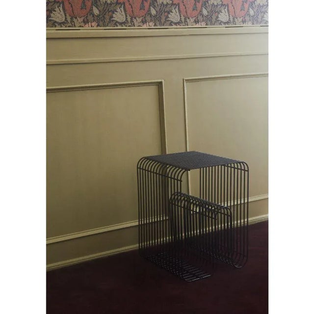 Silver Contemporary Stool For Sale - Image 6 of 9