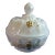 Vintage 1950's Westmoreland Milk Glass Gilded Paneled Grape Round Covered Candy Dish For Sale