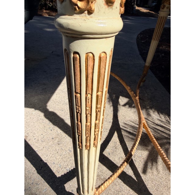 Parcel Gilt and Paint Marble Top Louis XVI Style Console Table For Sale - Image 10 of 12