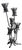 Brutalist Thistle-Shaped 5-Light Floor Lamp in Black Wrought Iron, 1970s For Sale