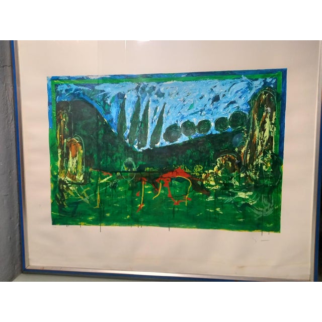 1980s Mario Schifano, Landscape, 1970s, Color Lithograph, Framed For Sale - Image 5 of 17