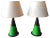 Vintage Table Lamps with Green Conical Shapes from Zonca, Set of 2 For Sale