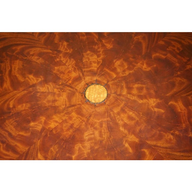 Brown Round Flamed Satinwood Dining Table from Henkel Harris Winchester For Sale - Image 8 of 16