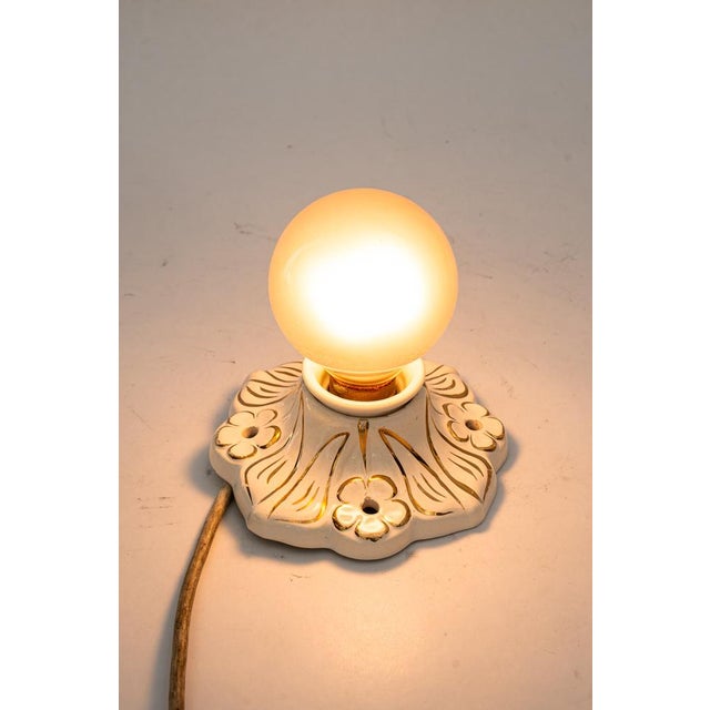 Beige Small Art Deco Ceramic Ceiling Lamp, 1920s For Sale - Image 8 of 10
