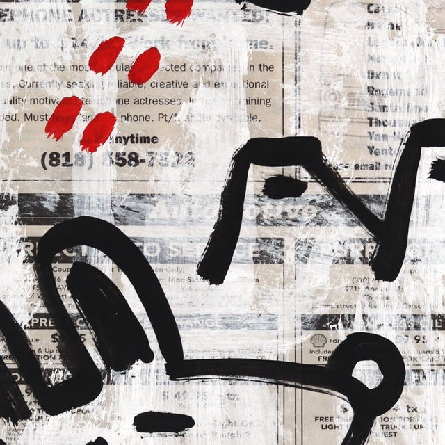 Beam Me Doggie - Original Pop Street Art Acrylic Painting on Newspaper by Gary John For Sale In Los Angeles - Image 6 of 6