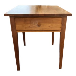 Vintage Hitchcock Solid Wood Single‑Drawer Side Table – Mid‑Century New England Craftsmanship For Sale