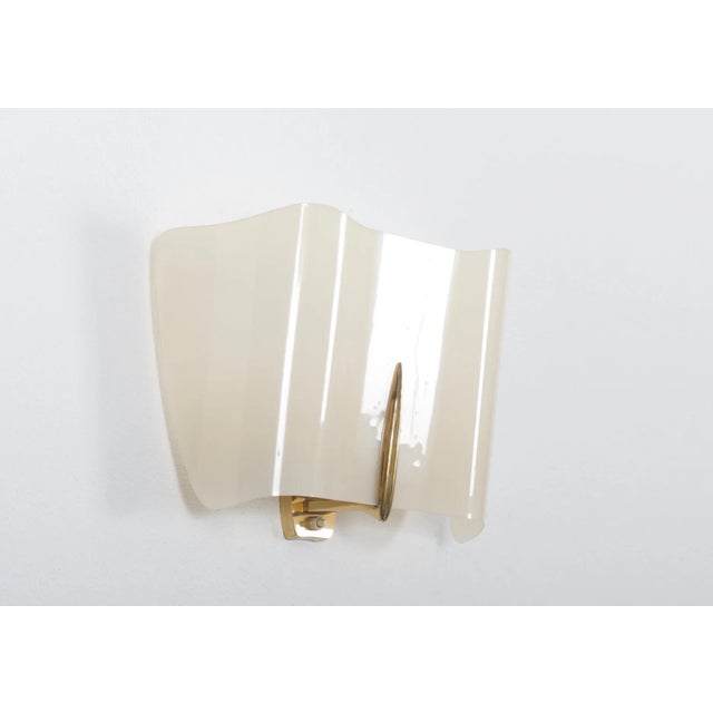 Mid-Century Modern Mid-Century Alraune Brass and Acrylic Glass Sconce by J. T. Kalmar, 1950s For Sale - Image 3 of 12