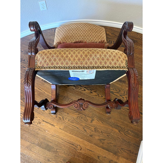 Thomasville Grand Bergère Style Renaissance Revival Carved Mahogany Library Armchair – Model N-1713-Bp For Sale - Image 9 of 9