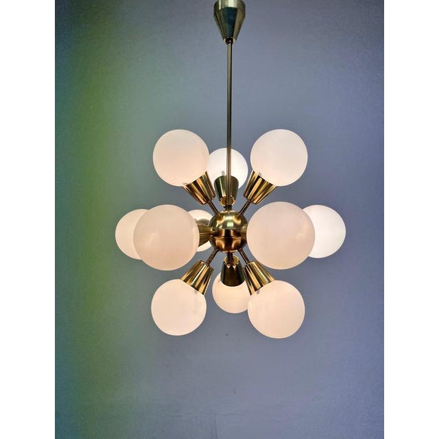 - Czechoslovakia - made of metal and glass - 12x bulb,US compatible - in good original condition and perfect condition jr...