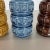 Blue German Pottery Fat Lava Vases Multi-Color from Scheurich, 1970s, Set of 3 For Sale - Image 8 of 16