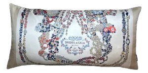 Hermes Brides De Gala en Fleurs Vintage Silk Scarf Lumbar Pillow