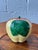 Mid-Century Ceramic Apple Cookie Jar With Sculpted Leaf Detail, Vintage Kitchen For Sale - Image 4 of 10