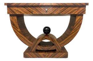 Art Deco Rosewood Console Table, 1980s