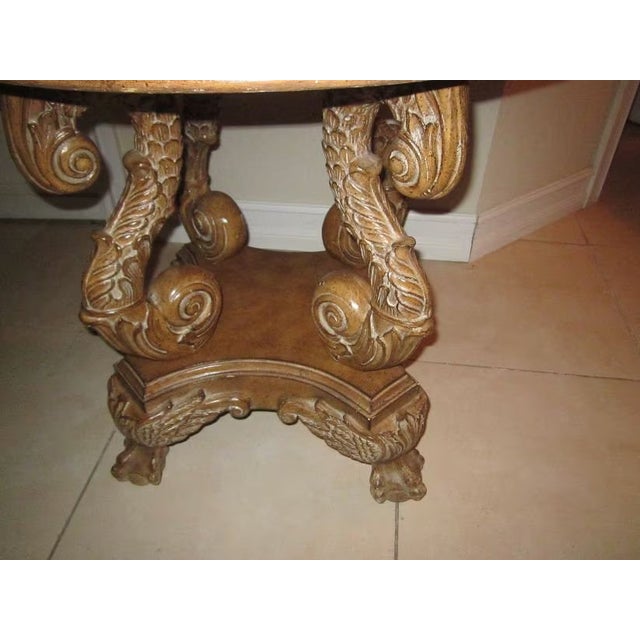 1970s Mondamin 29" Round Tall Solid Wood Pedestal End Table Glass Top Classic For Sale In Naples, FL - Image 6 of 13