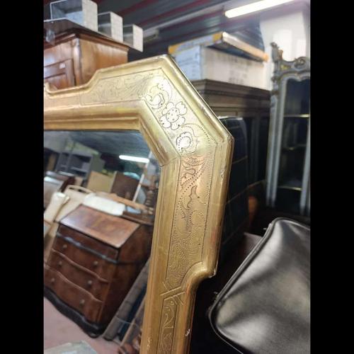 Vintage Mirror with Golden Frame For Sale - Image 3 of 6
