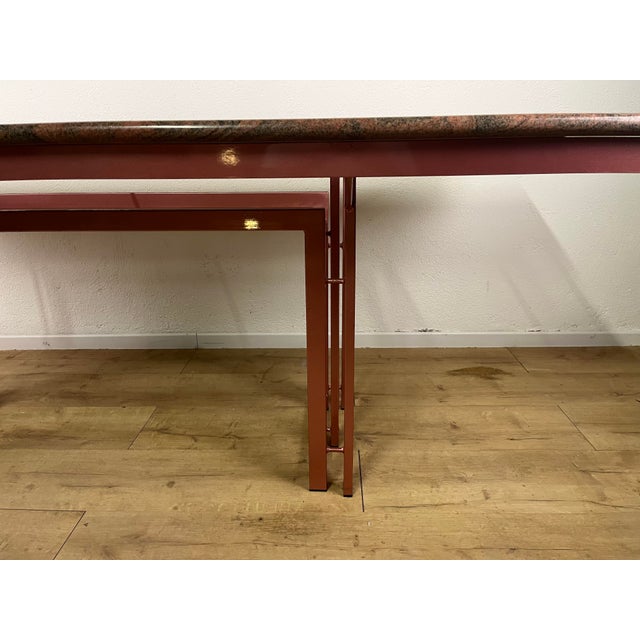 Black Sculptural Table in Iron with Glass and Granite, 1980s For Sale - Image 8 of 9