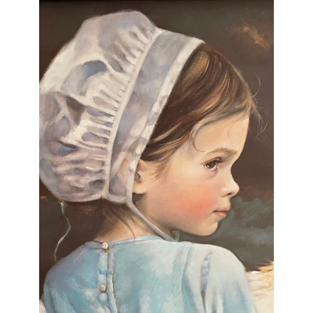 1980s Vintage N.A.Noël “Emma" Framed Lithograph Print With Official Embossed Stamp For Sale - Image 4 of 6