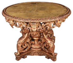 19th Napoleon III Salon Table in Giltwood, 1840s