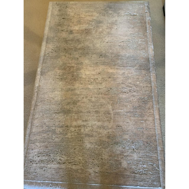 1980s 1980s Rectangular Travertine Stone Coffee Table For Sale - Image 5 of 7