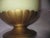 1990s Vintage Hollywood Regency Faux Alabaster Gold Ribbed Metal Pedestal Base Wastebasket For Sale - Image 5 of 10