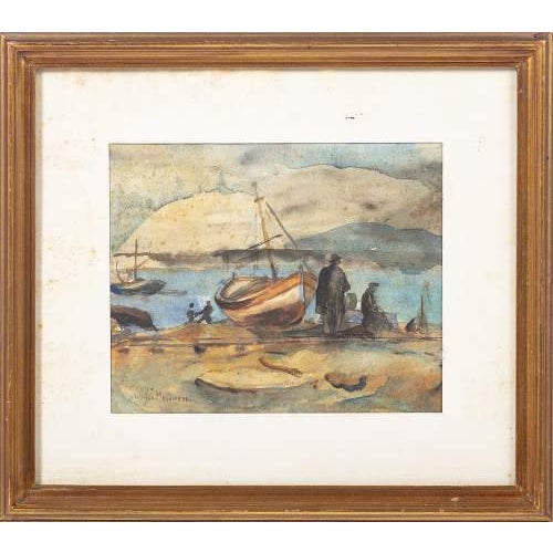 Melo Junior, Moçâmedes, Watercolour on Paper For Sale