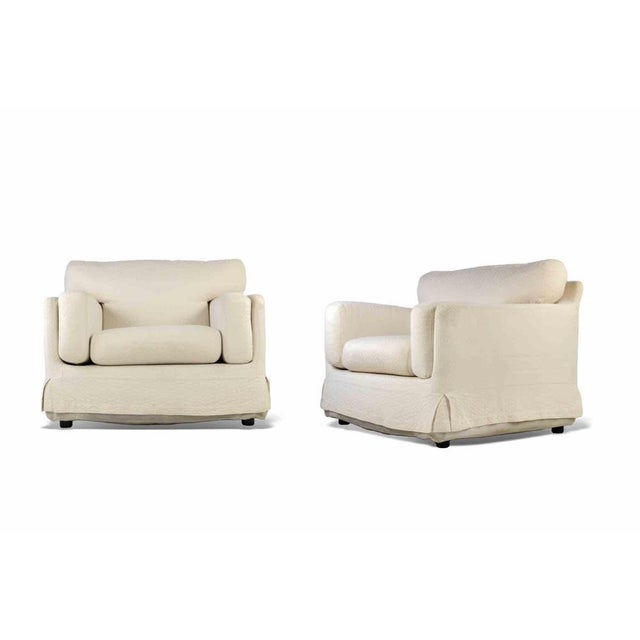 Vintage sofa and armchair set is a 70s set. White original fabric. Dimensions: sof, 220 l x 80 h x 90 d cm; armchair l 102...