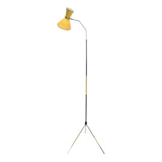 French Diabolo and Scoubidou Tripod Floor Lamp in the style of Arlus, 1950s For Sale