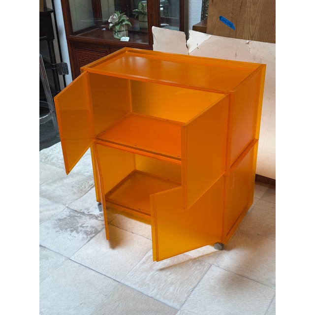 Orange Piero Lissoni for Kartell One Storage Unit, Set of Two For Sale - Image 8 of 12