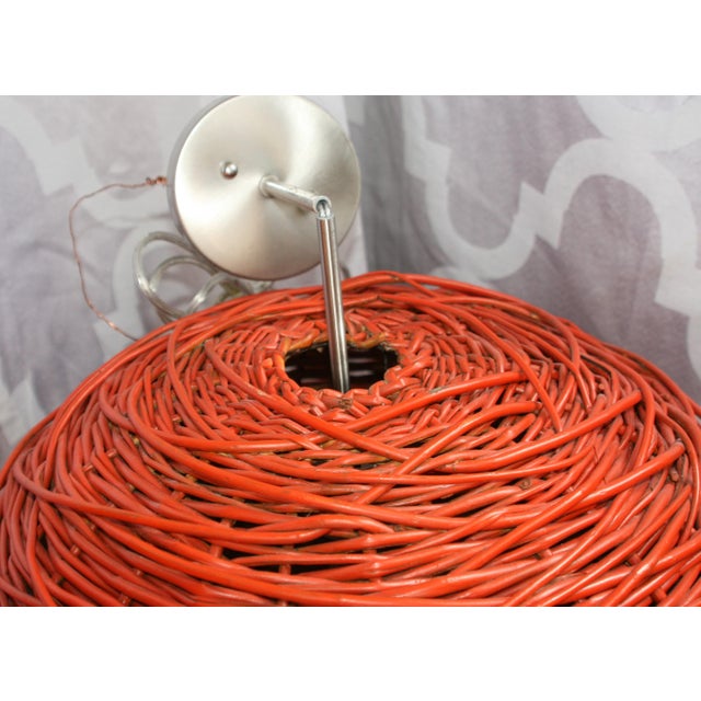 Mid Century Woven Rattan Beehive Shape Hanging Pendant ...