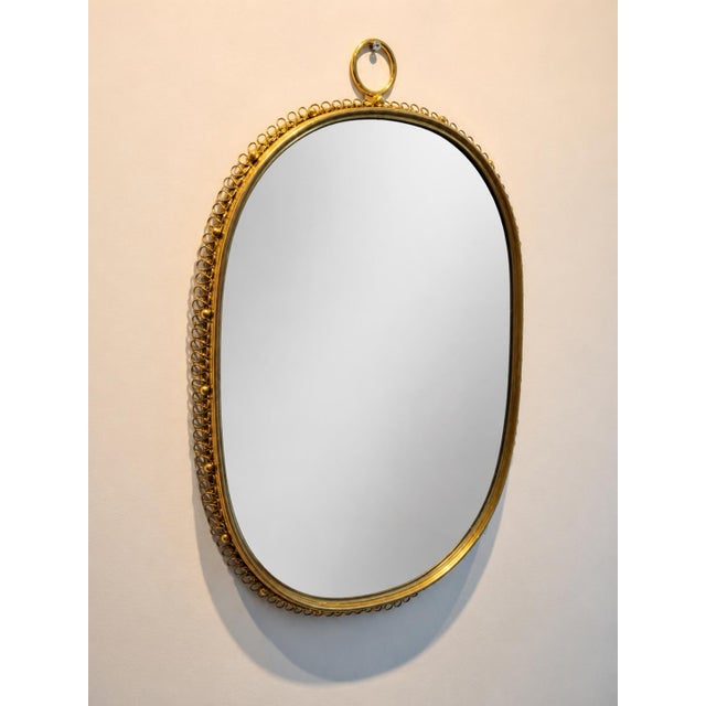 Large Brass Wall Mirror by Josef Frank for Svenskt Tenn, Sweden, 1950s For Sale - Image 10 of 11