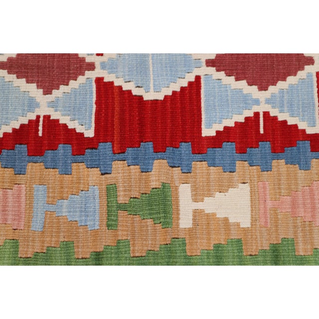 1970s Southwestern Style Geometric Design Handmade Oushak Accent Rug For Sale In Sacramento - Image 6 of 9