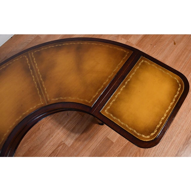 Wood 1930s Stickley English Regency Mahogany & Leather Top Drop-Leaf Coffee Table For Sale - Image 7 of 14