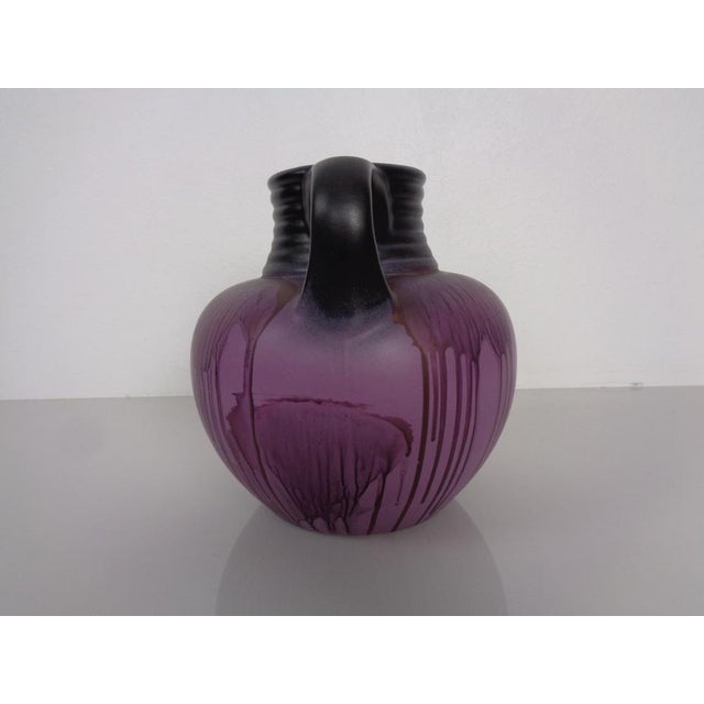 Black Purple ES Ceramic Vase from Emons & Söhne, Germany, 1970s For Sale - Image 8 of 17